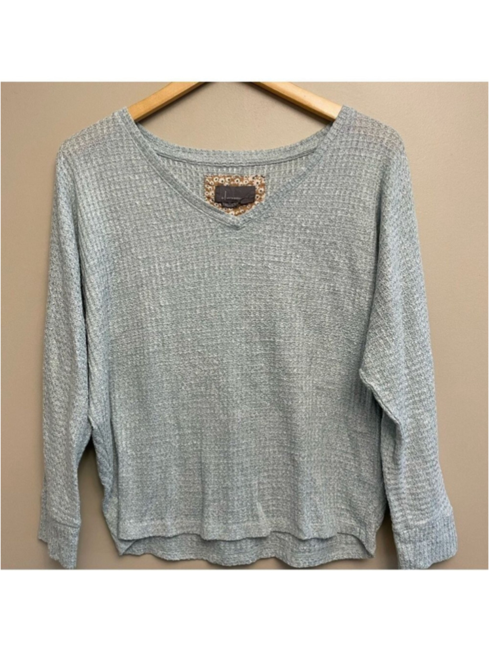 Anthropologie Waffle Knit Medium Light Mint Green